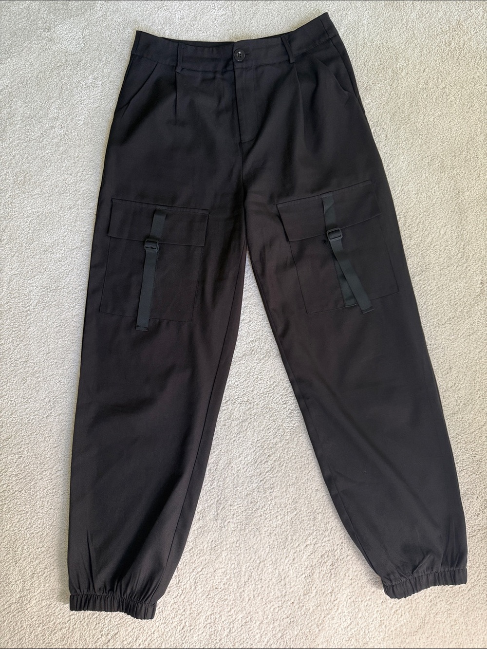 Women's Black Cargo Combat Ankle Pants